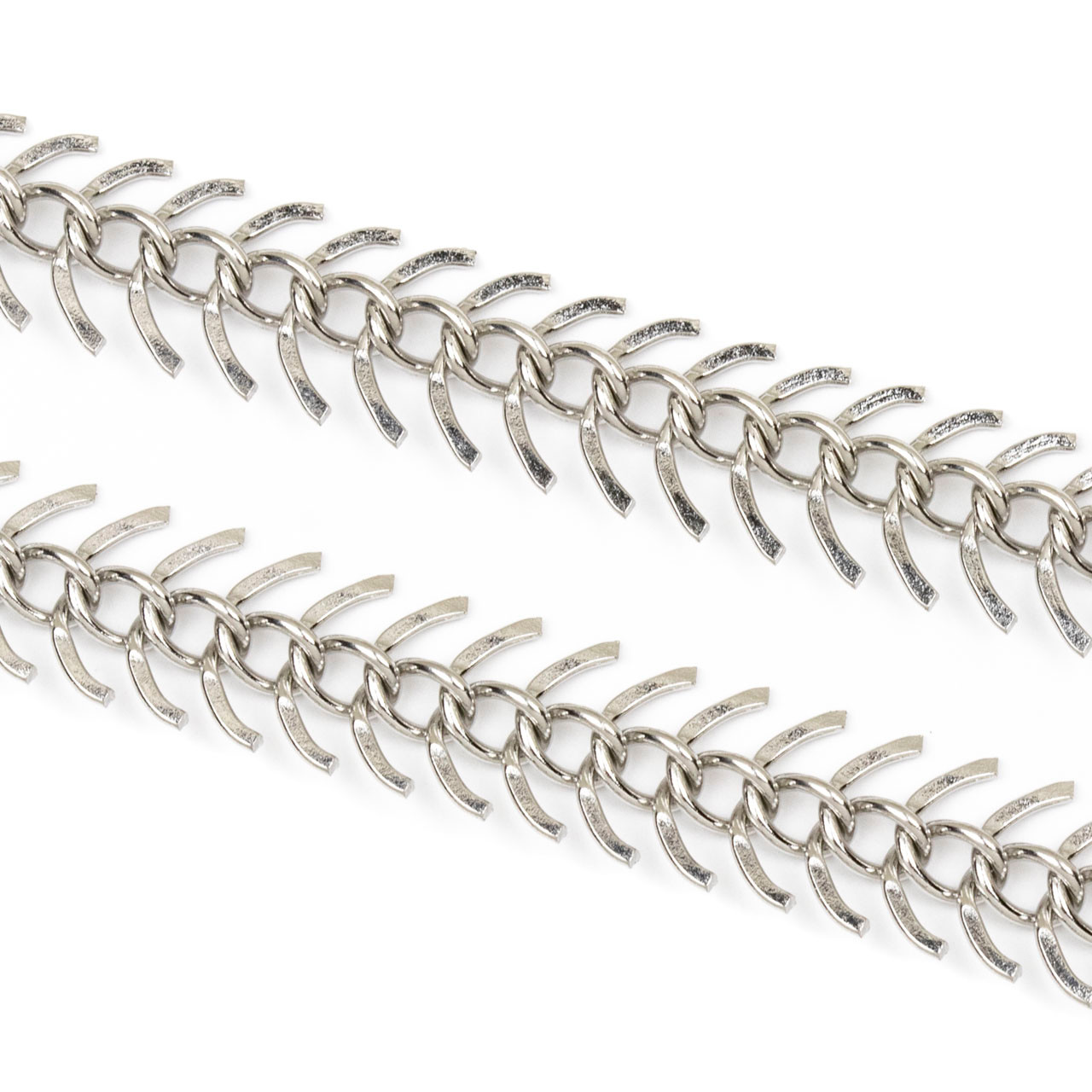 Reizen Kaliber Groenten Natural Silver Stainless Steel 6x11.5mm Fishbone Chain - 10 meter spool