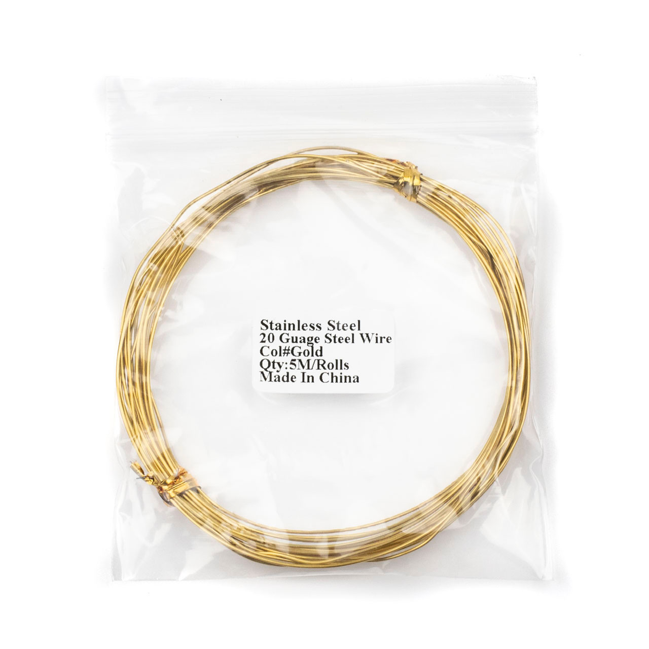 18k Gold Plated Stainless Steel Wire - 20 gauge 5 meter coil