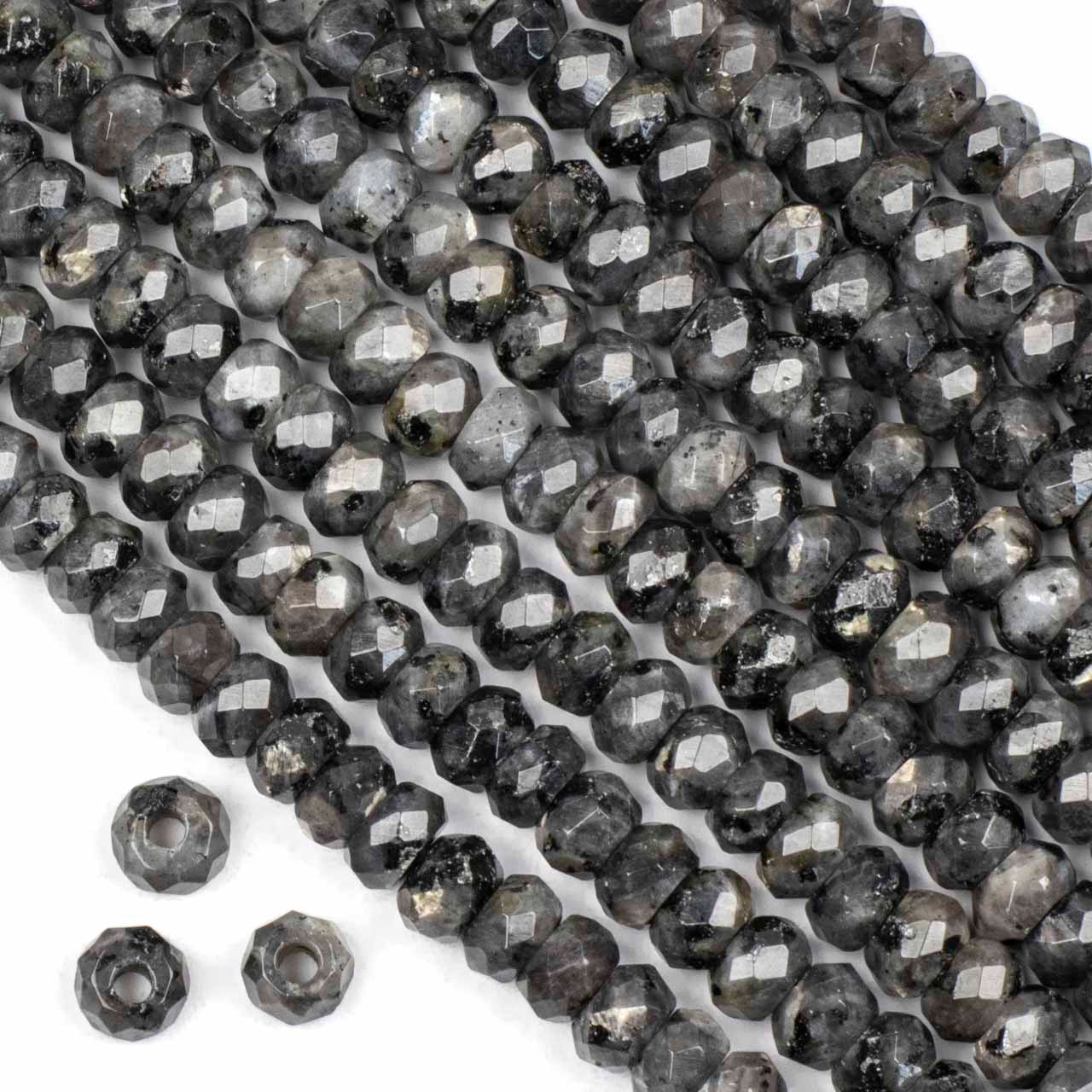 Labradorite 8mm Round Large Hole Beads - 8 Inch Strand: Wire