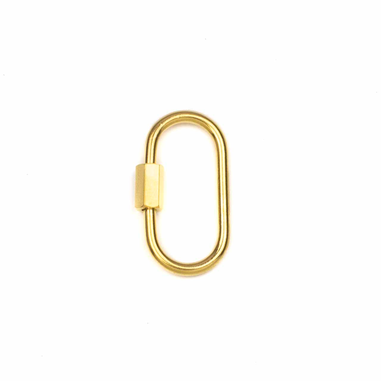 18K Yellow Gold Carabiner Lock Necklace