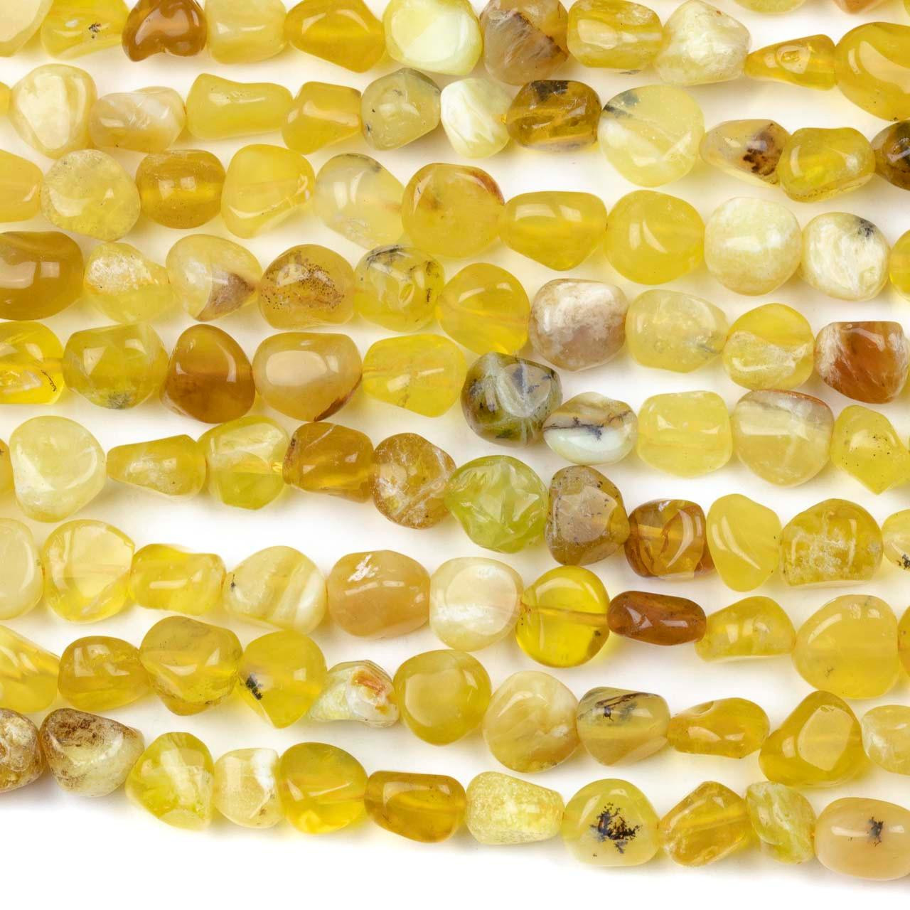 Yellow Opal 8x10mm Pebble Beads 15 inch strand