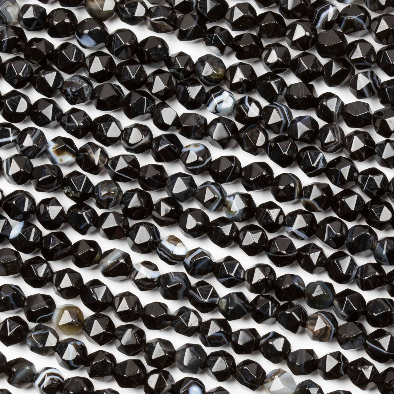 6mm Round Evil Eye Beads, Black (15 Strand)