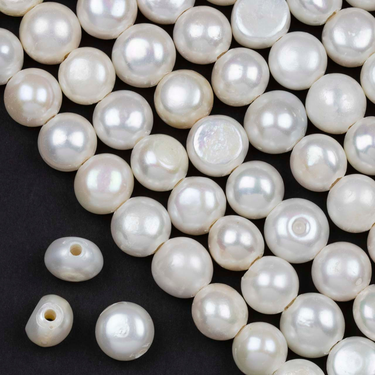 Golden Nugget Freshwater Pearl Beads - 10-11mm