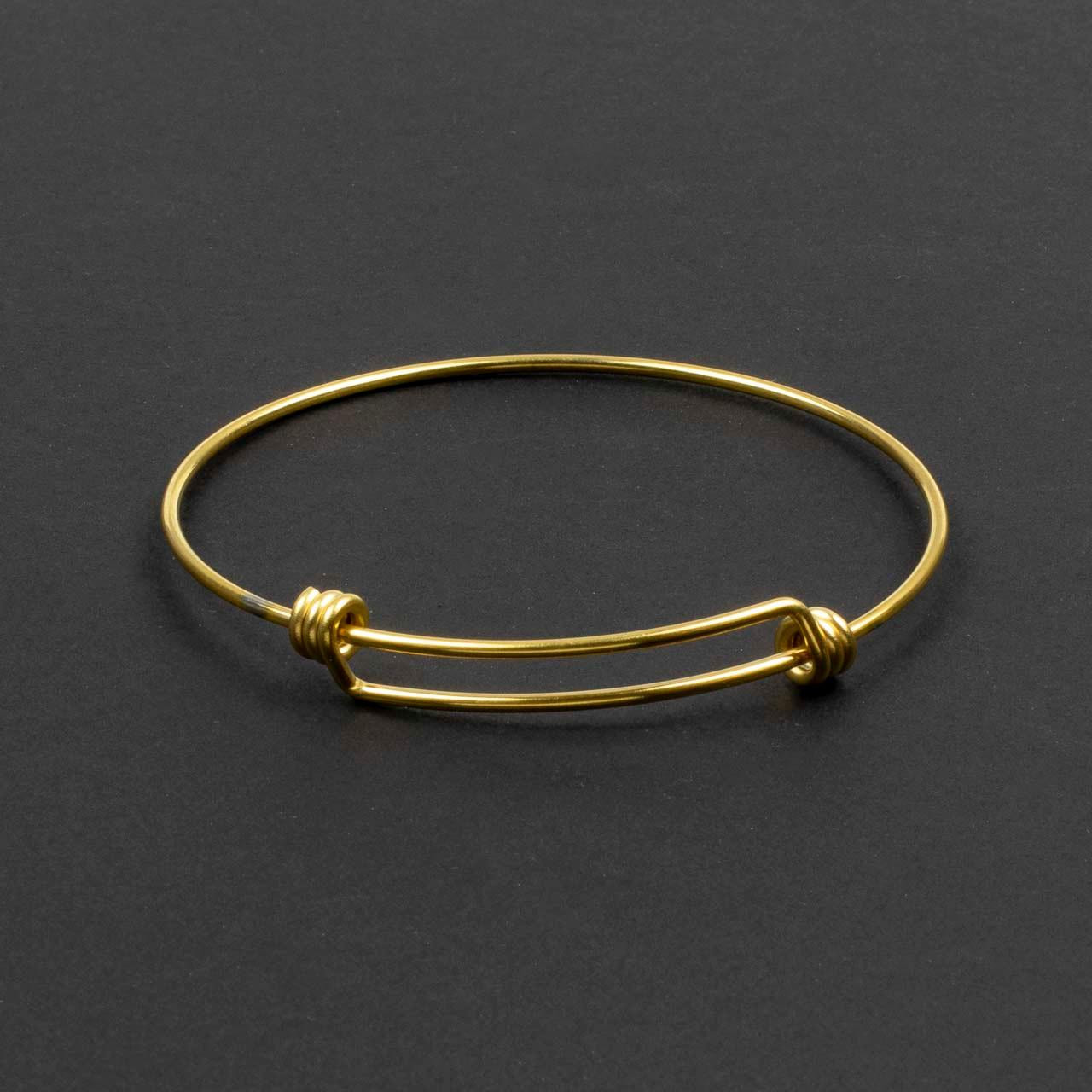 18k Gold Plated 304 Stainless Steel 1.6x64mm Adjustable Bangle