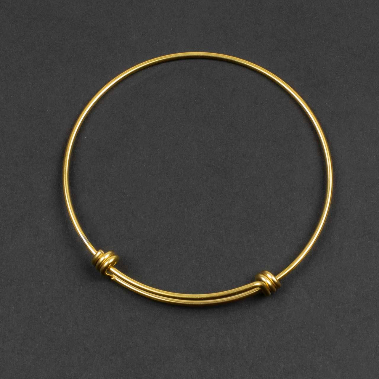 18k Gold Plated 304 Stainless Steel 1.6x64mm Adjustable Bangle