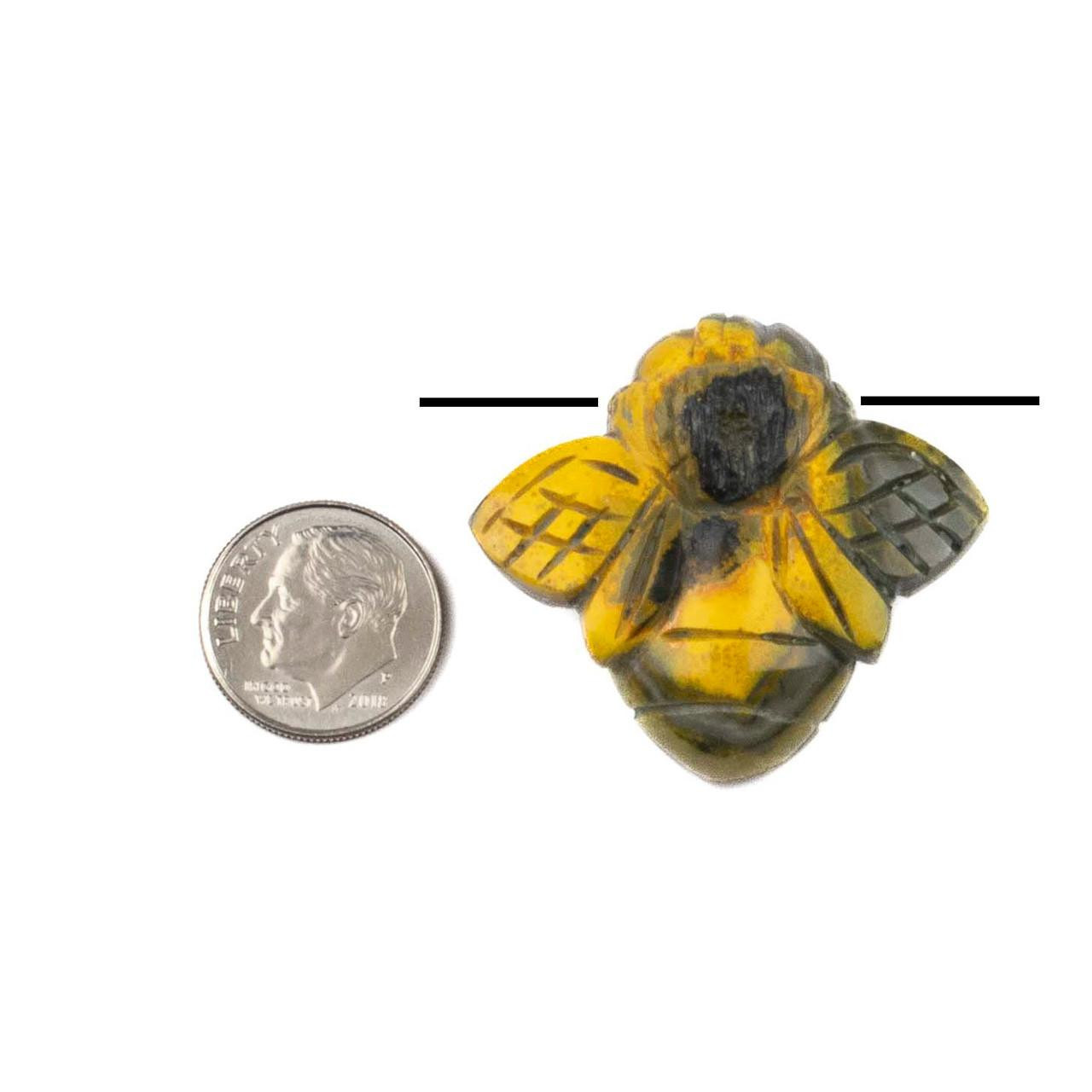 BEE Bumble Bee Jasper approx. 35x40mm Top Side Drilled Bumblebee
