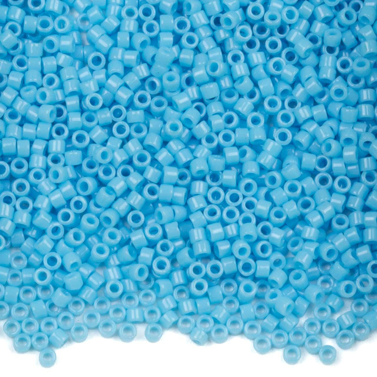 Miyuki 11/0 Opaque Turquoise Blue Delica Seed Beads - #DB725, 7.2