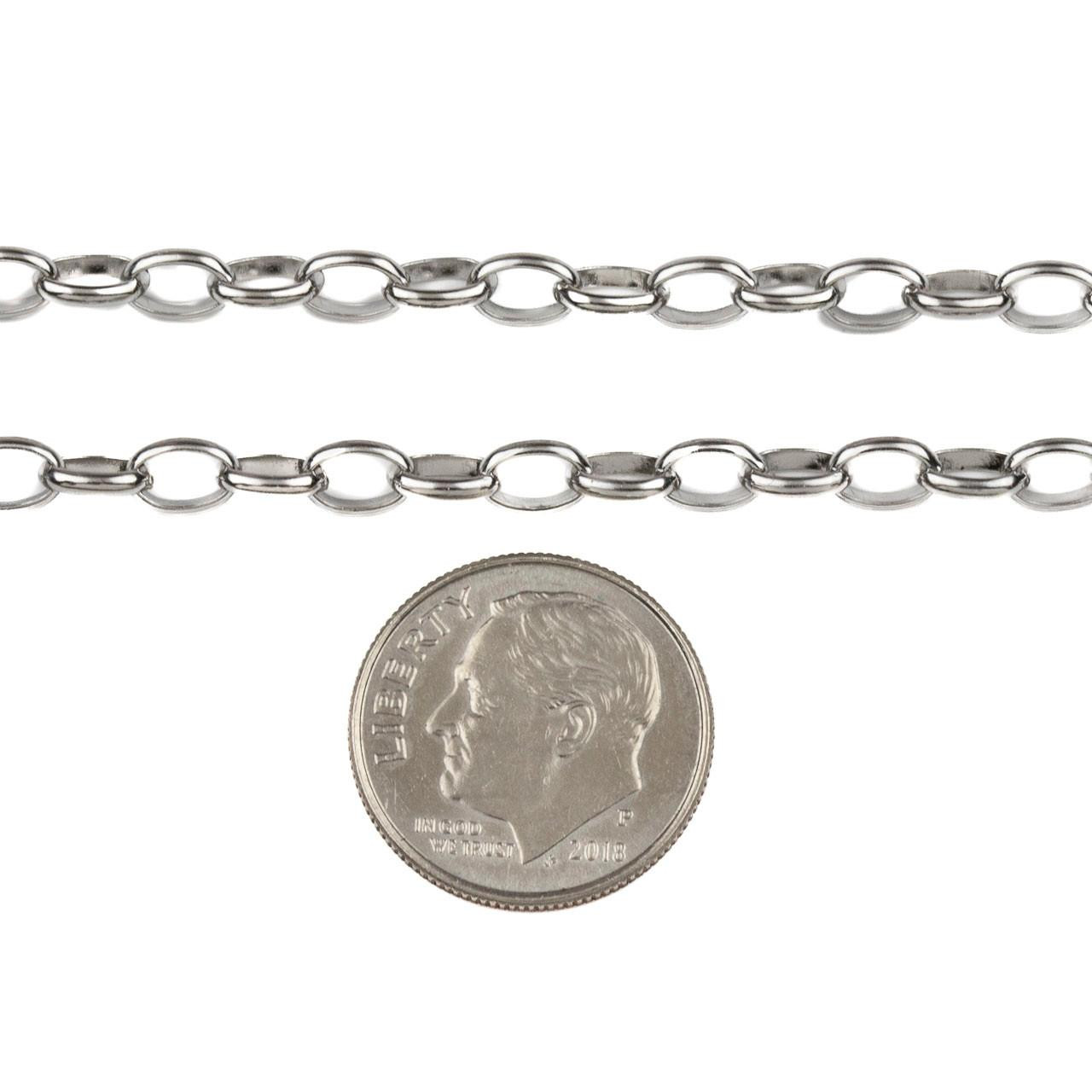 316 Stainless Steel Cable Chain - Soldered 3.8x5.5mm Flat Oval Links