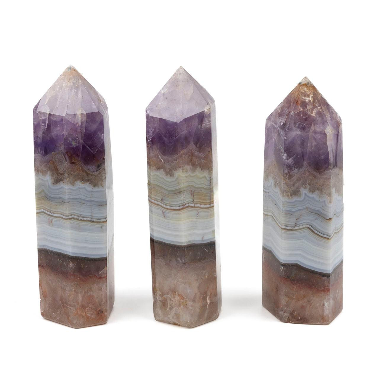 Amethyst Agate Polished Point Tower アメジスト×アゲートポイント