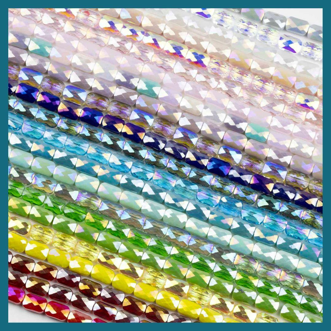 Crystal Beads - 6x9mm Faceted Rectangle Beads - Cherry Tree Beads