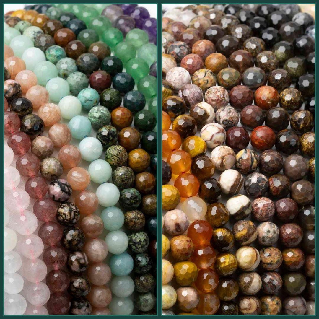 Gemstone 8mm Faceted Round Beads - 8 inch strand - Cherry Tree Beads
