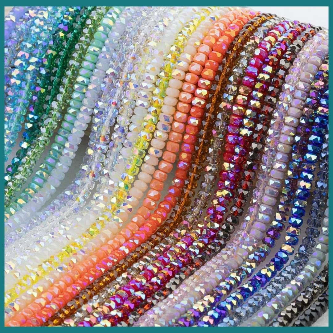 Crystal 2x4mm Faceted Heishi Beads - 8 inch strand - Cherry Tree Beads