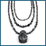 Black Labradorite Frog Necklace