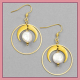 Pearl & Moon Earrings
