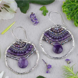 Amethyst and Crystal Teardrop Earrings