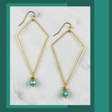 Green Crystal Kite Earrings