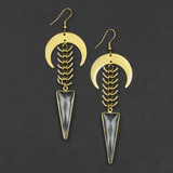 Quartz Moon Earrings