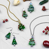 Handmade Lampwork Glass Christmas Tree Jewelry