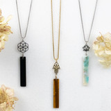 Rectangle Gemstone Necklaces