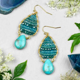 Turquoise Howlite & Crystal Earrings