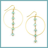 Amazonite Rondelle Hoop Earrings