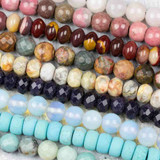 COHEALI 40 Pcs Colored Stone Beads Beaded Round Hole Beads Loose Gemstone  Beads Macrame Beads with Large Holes Gemstone for Making DIY Beads Crystal