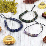 Gemstone Heishi & Leather Bracelets