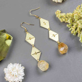  Triangle & Citrine Earrings