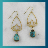 Impression Jasper and Lotus Flower Earrings