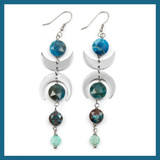 Gemstone Coin Celestial Earrings