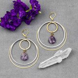 Amethyst Double Hoop Earrings