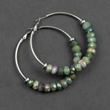 Large Hole Gemstone Hoop Earrings