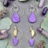 Purple Sculpey Clay & Brass Earrings