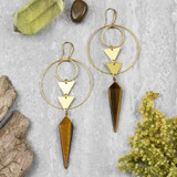 Tigereye & Triangle Earrings