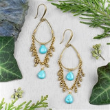 Turquoise Howlite Teardrop Earrings