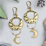 Brass Moon Earrings