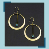 Blue Quartz & Hoop Earrings