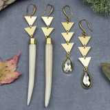 Triangle Brass Drop Earrings