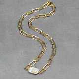 Pearl and Brass Chain Necklace