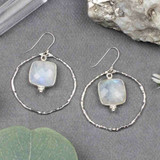 Moonstone Hoop Earrings