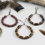 Masculine Gemstone & Leather Bracelets