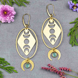 Brass Moon Earrings