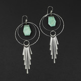 Amazonite Silver Hoop Earrings