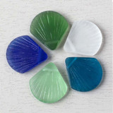 Sea Glass Style Scallop Shell Pendants