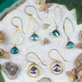 Crystal Drops & Brass Earring Collection