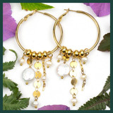 Hoop Earrings with Pearl Dangles