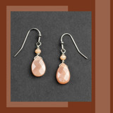 Peach Moonstone Drop Earrings