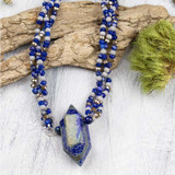 Chunky Lapis Double Point Necklace