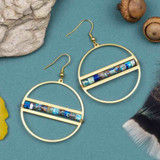 Blue Impression Jasper Hoop Earrings