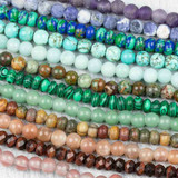 COHEALI 40 Pcs Colored Stone Beads Beaded Round Hole Beads Loose Gemstone  Beads Macrame Beads with Large Holes Gemstone for Making DIY Beads Crystal